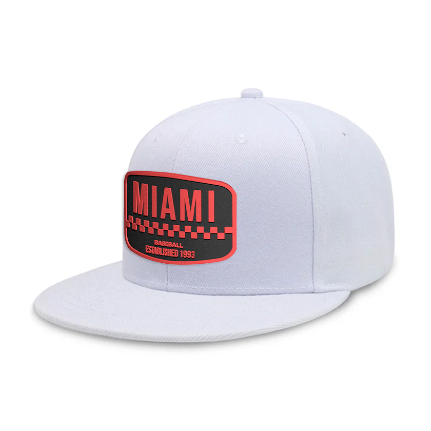 Miami Baseball2 - White - Snapback City Caps