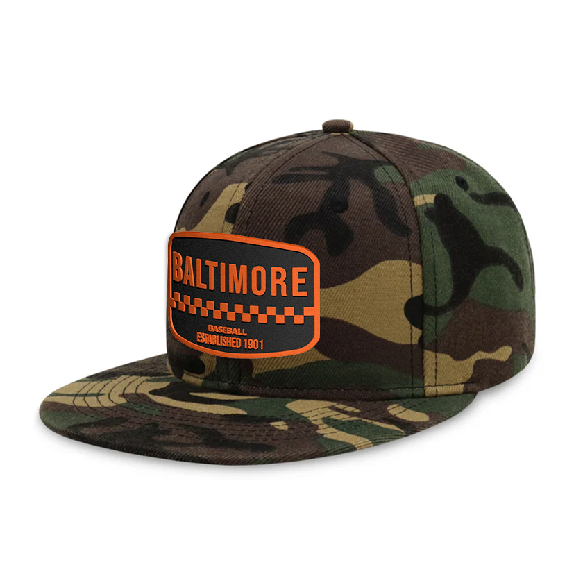 Baltimore Baseball - Wood Camo - Snapback City Caps