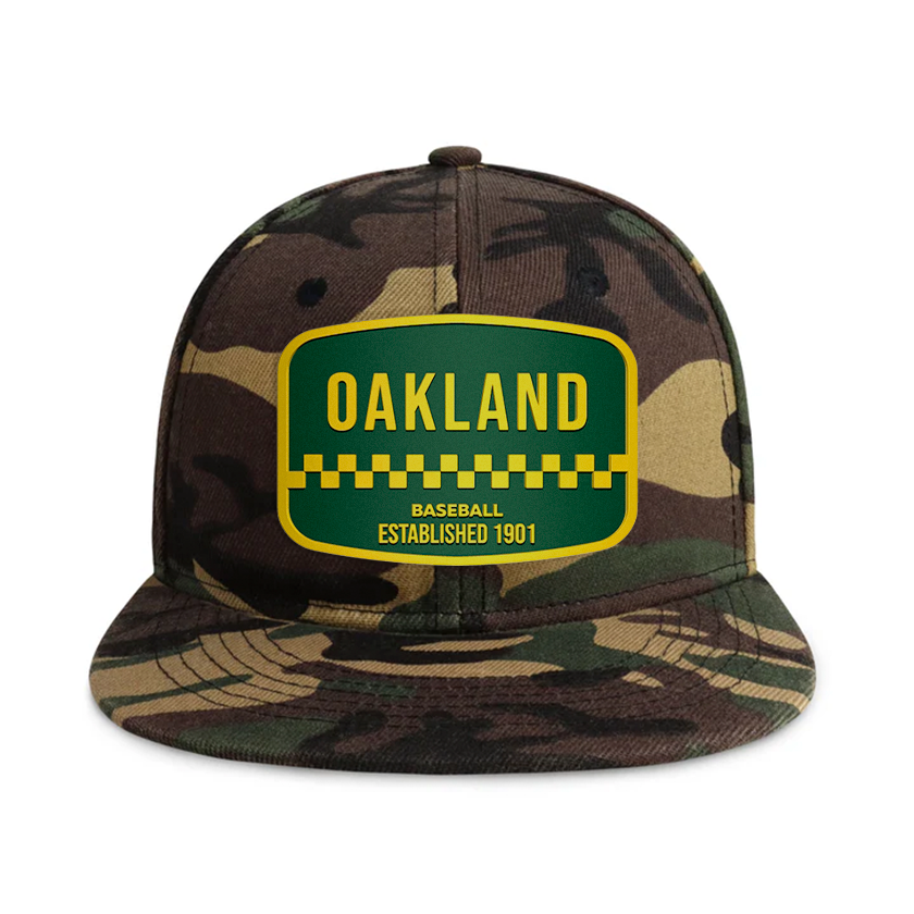 Oakland Baseball - Wood Camo - Snapback City Caps