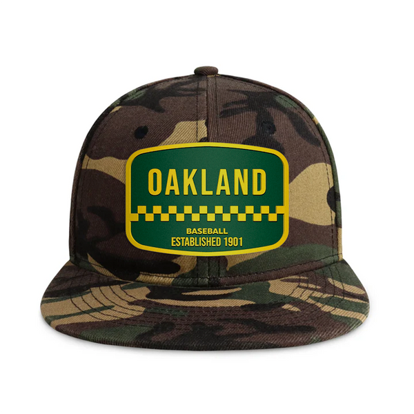Oakland Baseball - Wood Camo - Snapback City Caps