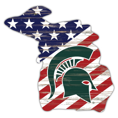 Wholesale C2043-American Flag State Cutout 12in / C2043-Michigan State