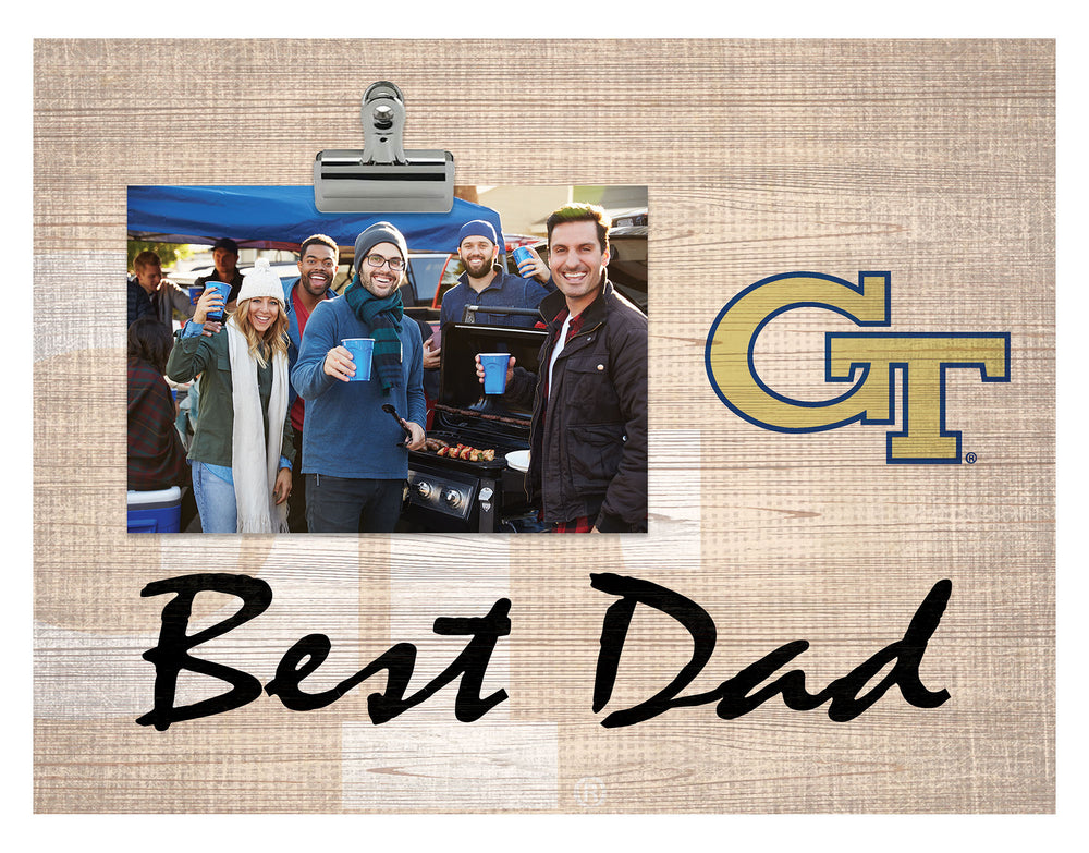 Wholesale C1090-Best Dad Burlap Clip Frame / C1090-Georgia Tech