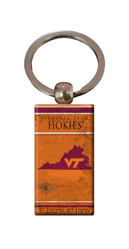 Wholesale C2052-Coordinates Keychain / C2052-Virginia Tech