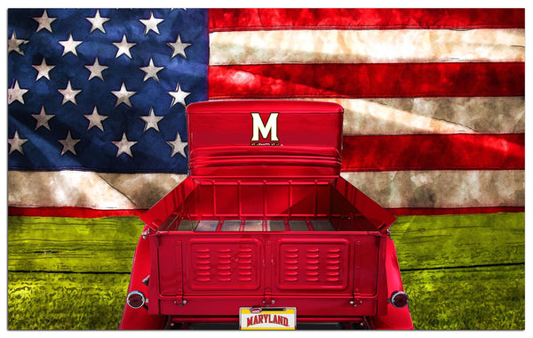 Wholesale C2072-Patriotic Retro Truck 11x19 / C2072-Maryland
