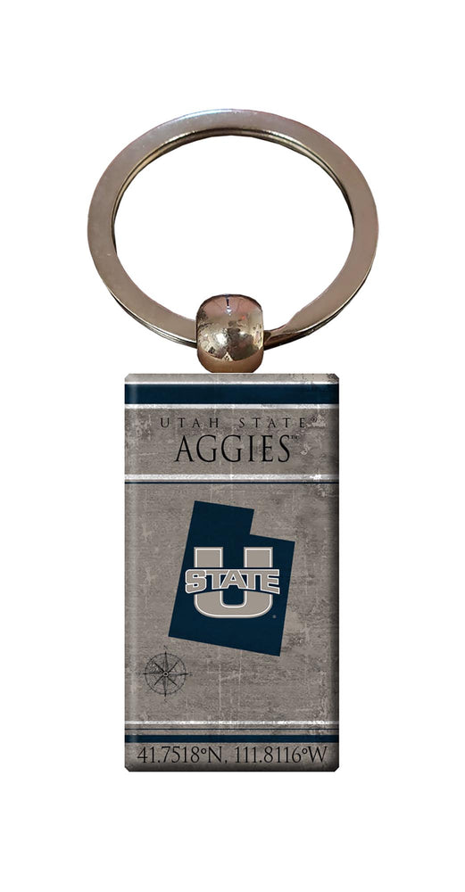 Wholesale C2052-Coordinates Keychain / C2052-Utah State