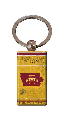 Wholesale C2052-Coordinates Keychain / C2052-Iowa State