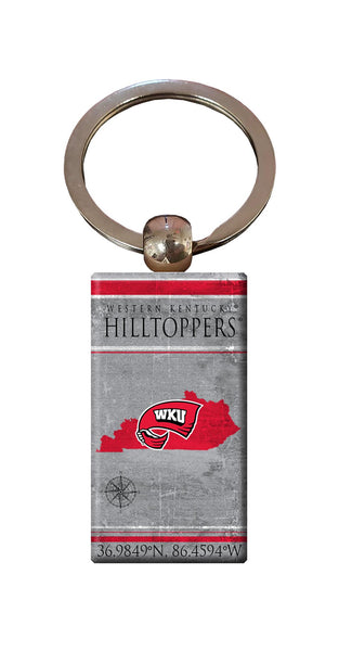 Wholesale C2052-Coordinates Keychain / C2052-Western Kentucky