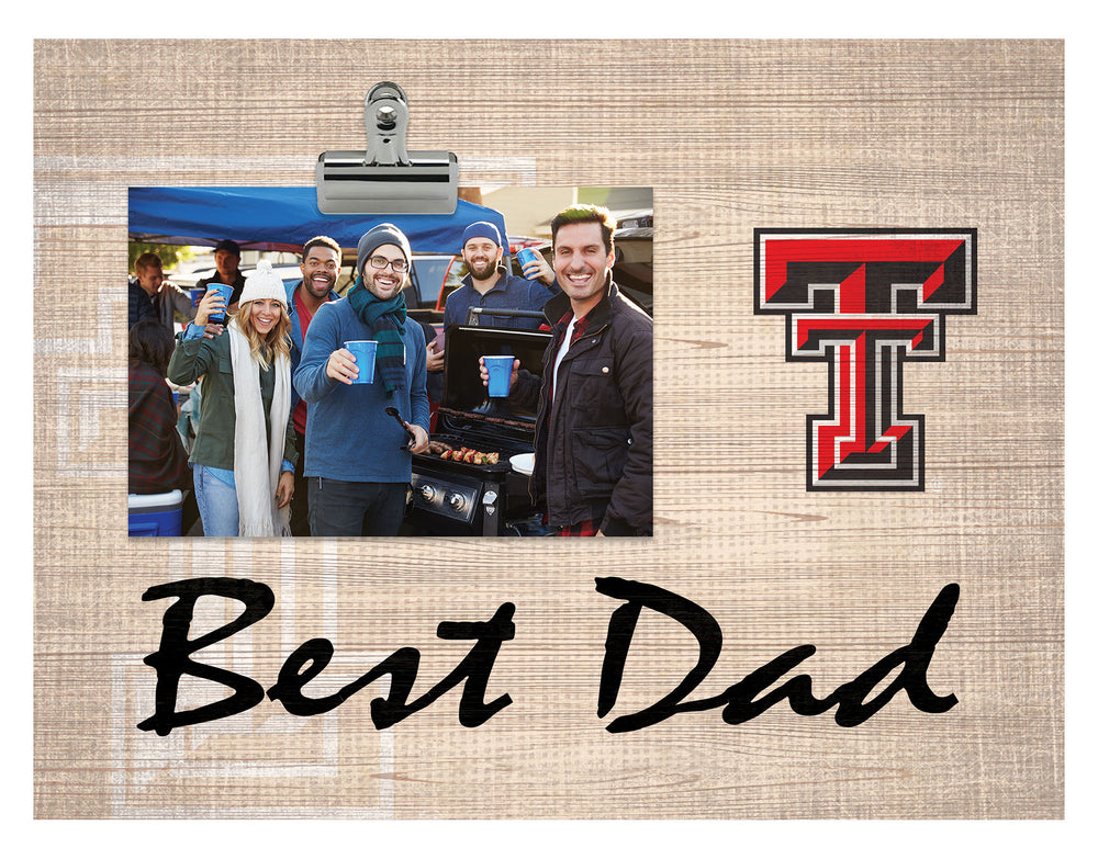 Wholesale C1090-Best Dad Burlap Clip Frame / C1090-Texas Tech