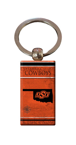 Wholesale C2052-Coordinates Keychain / C2052-Oklahoma State