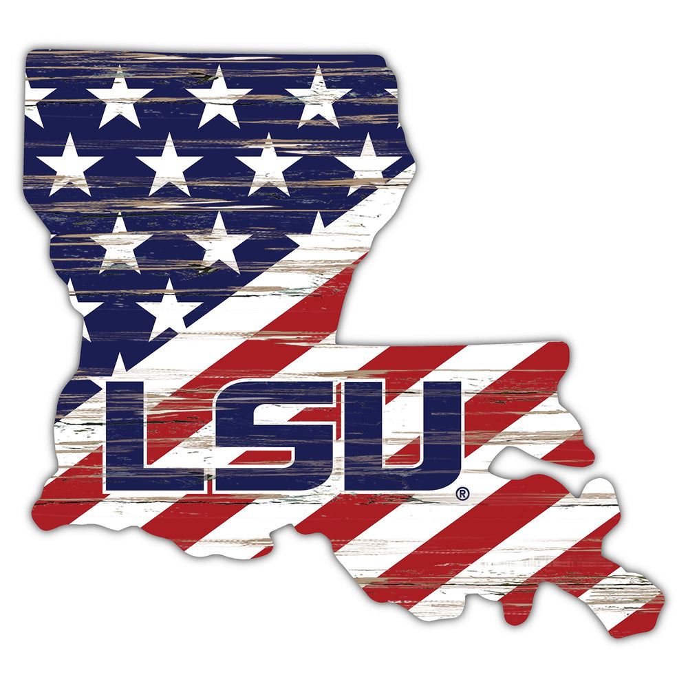 Wholesale C2043-American Flag State Cutout 12in / C2043-LSU