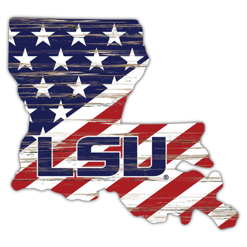 Wholesale C2043-American Flag State Cutout 12in / C2043-LSU