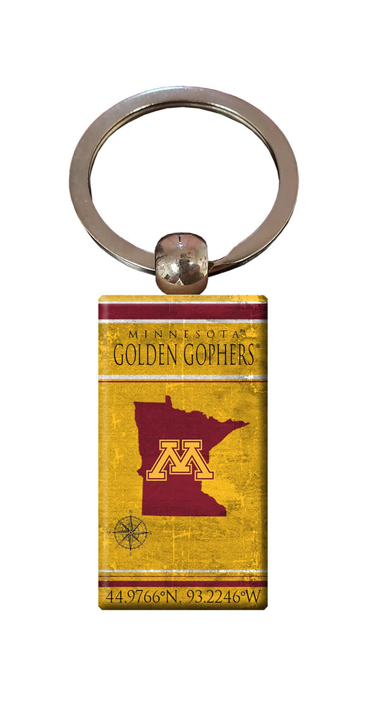 Wholesale C2052-Coordinates Keychain / C2052-Minnesota