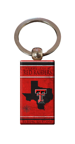 Wholesale C2052-Coordinates Keychain / C2052-Texas Tech