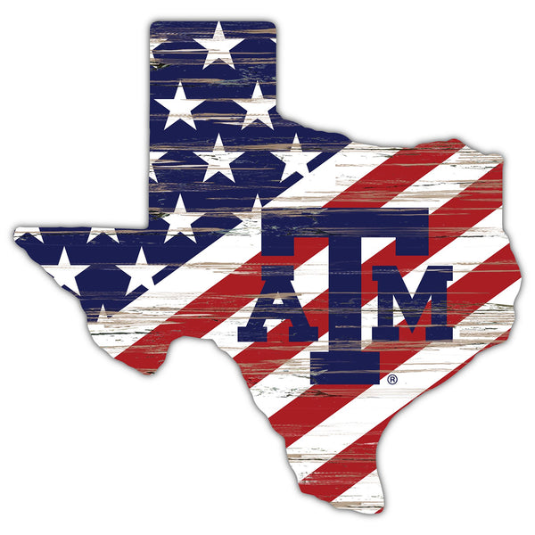 Wholesale C2043-American Flag State Cutout 12in / C2043-Texas A&M