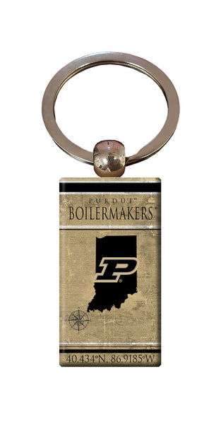 Wholesale C2052-Coordinates Keychain / C2052-Purdue