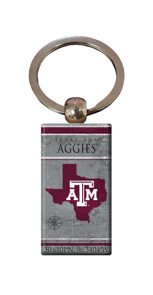 Wholesale C2052-Coordinates Keychain / C2052-Texas A&M