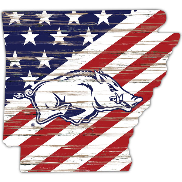 Wholesale C2043-American Flag State Cutout 12in / C2043-Arkansas