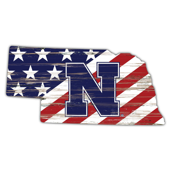 Wholesale C2043-American Flag State Cutout 12in / C2043-Nebraska