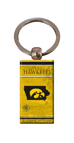 Wholesale C2052-Coordinates Keychain / C2052-Iowa