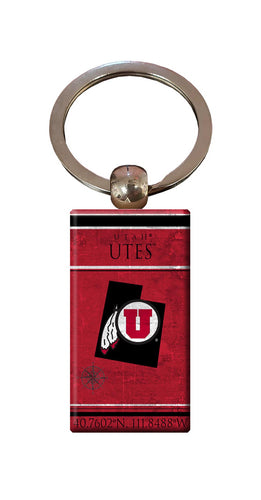 Wholesale C2052-Coordinates Keychain / C2052-Utah