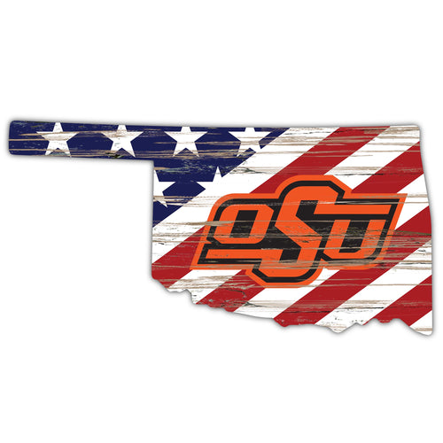 Wholesale C2043-American Flag State Cutout 12in / C2043-Oklahoma State