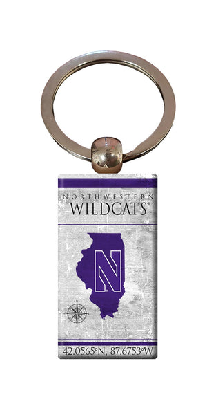 Wholesale C2052-Coordinates Keychain / C2052-Northwestern