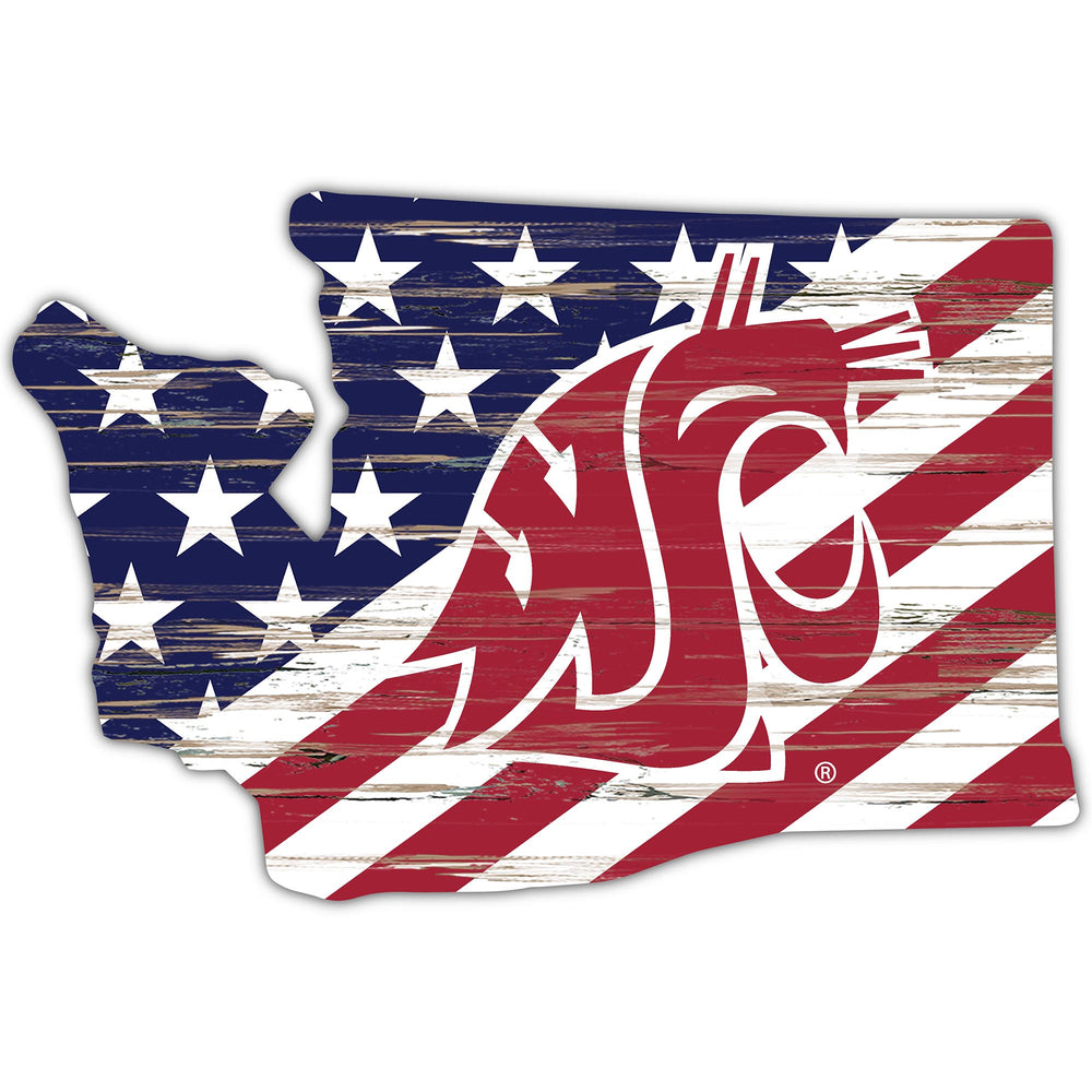 Wholesale C2043-American Flag State Cutout 12in / C2043-Washington State