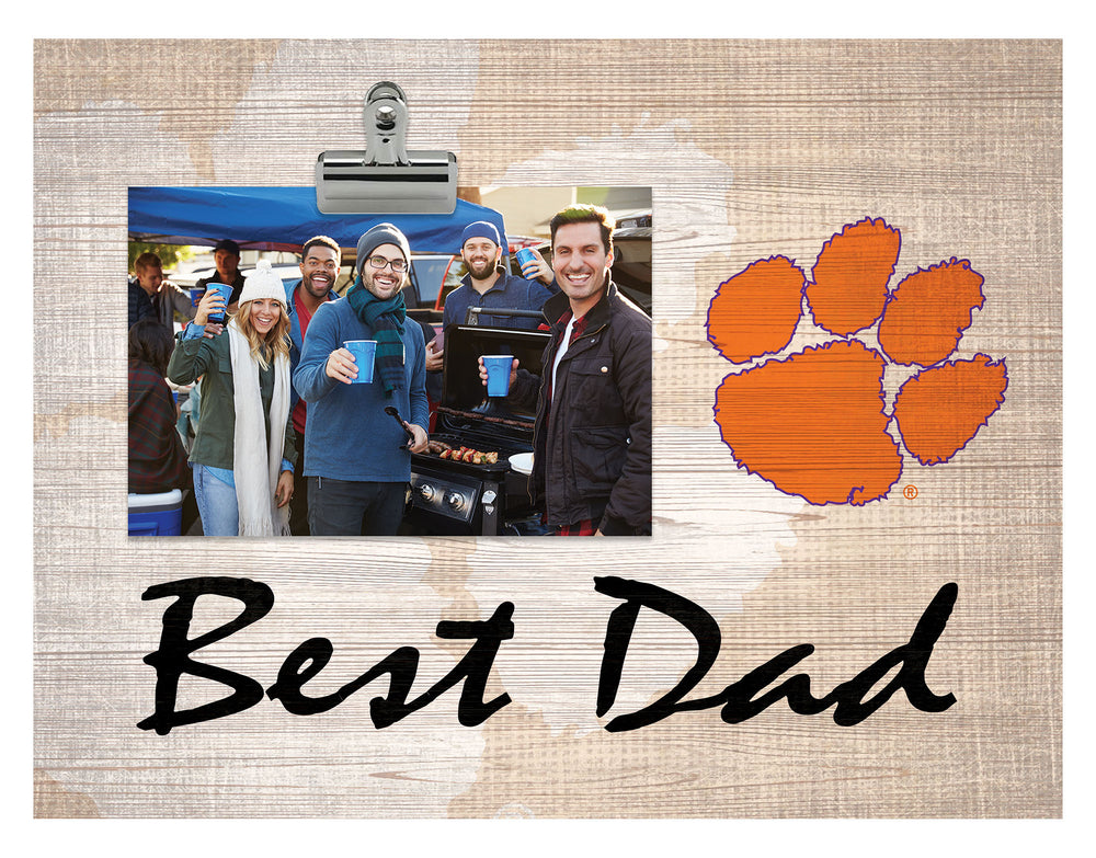 Wholesale C1090-Best Dad Burlap Clip Frame / C1090-Clemson