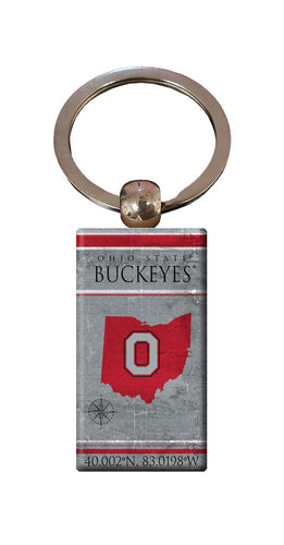 Wholesale C2052-Coordinates Keychain / C2052-Ohio State
