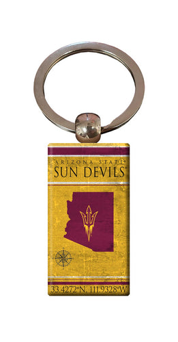 Wholesale C2052-Coordinates Keychain / C2052-Arizona State