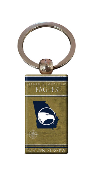 Wholesale C2052-Coordinates Keychain / C2052-Georgia Southern