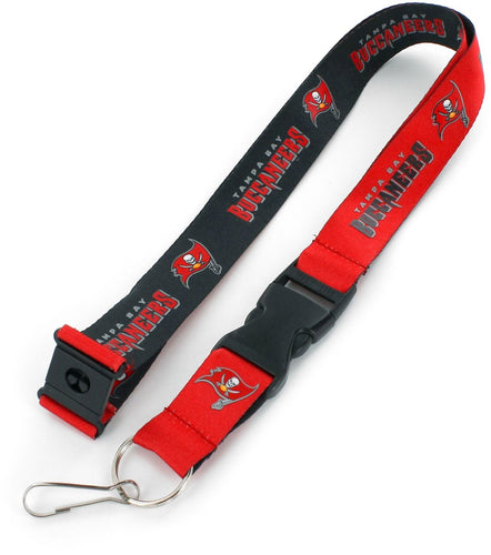 WHOLESALE TAMPA BAY BUCCANEERS (BLACK/RED) REVERSIBLE LANYARD