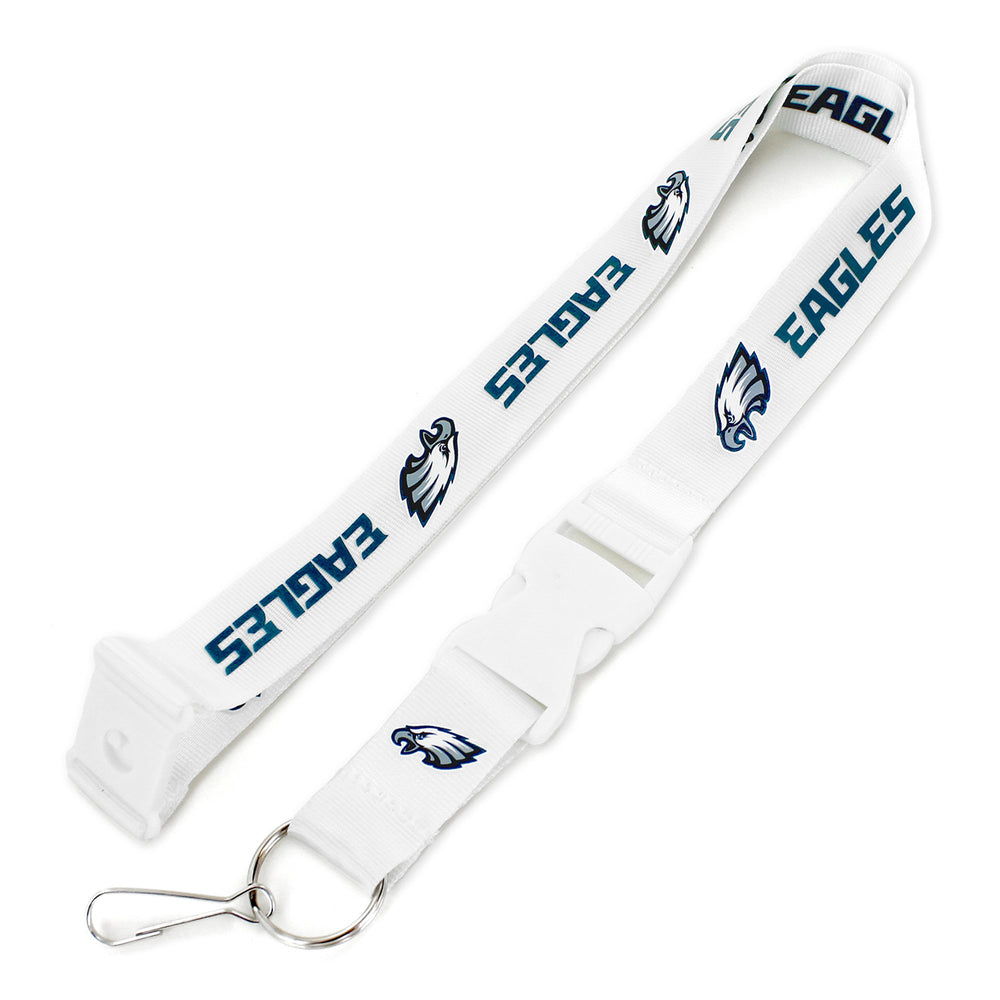 WHOLESALE PHILADELPHIA EAGLES (WHITE W/WHT BUCKLE) TEAM LANYARD