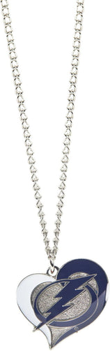 WHOLESALE TAMPA BAY LIGHTNING SWIRL HEART NECKLACE