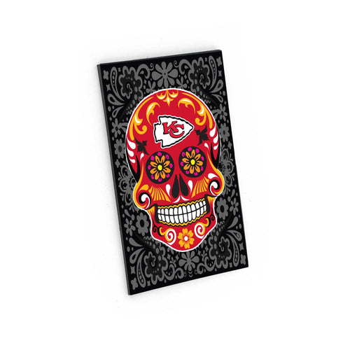 KANSAS CITY CHIEFS SUGAR SKULL PATTERN MAGNET