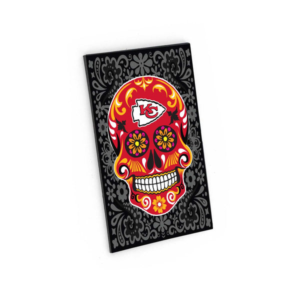 KANSAS CITY CHIEFS SUGAR SKULL PATTERN MAGNET
