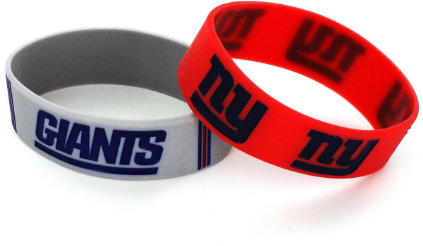 WHOLESALE NEW YORK GIANTS WIDE BRACELETS (2-PACK)