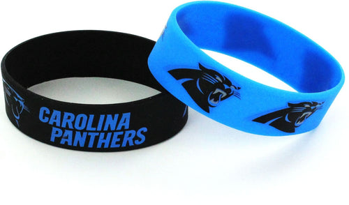 WHOLESALE CAROLINA PANTHERS WIDE BRACELETS (2-PACK)