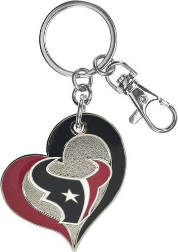 WHOLESALE HOUSTON TEXANS SWIRL HEART KEYCHAIN