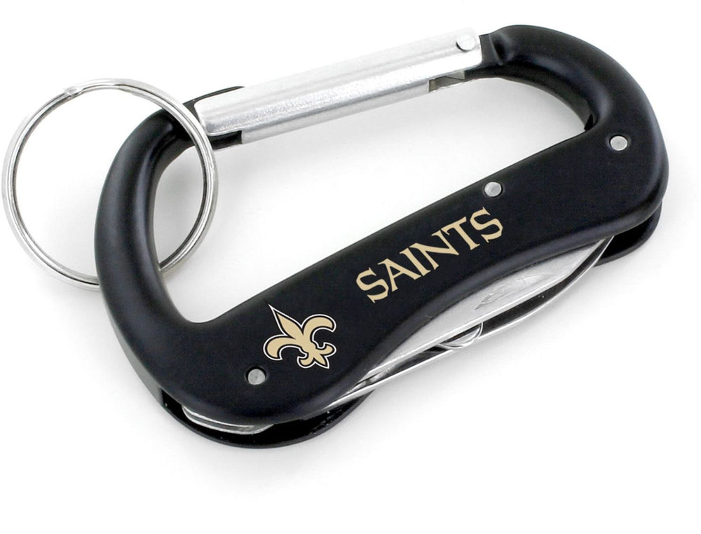 WHOLESALE NEW ORLEANS SAINTS CARABINER MULTI TOOL KEYCHAIN  (SP)