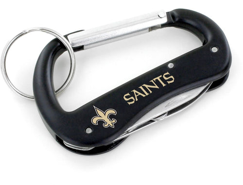 WHOLESALE NEW ORLEANS SAINTS CARABINER MULTI TOOL KEYCHAIN  (SP)