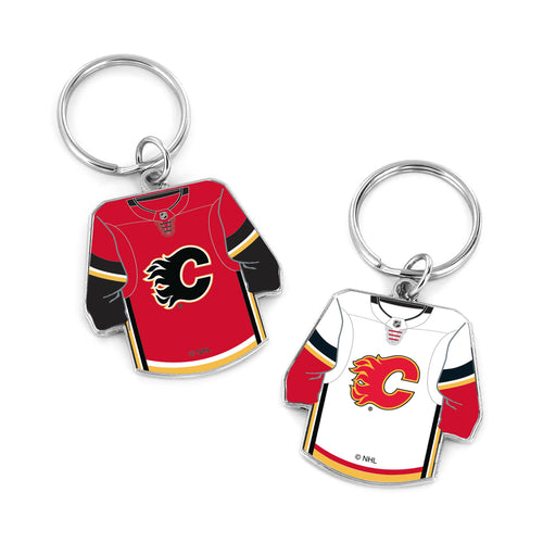 CALGARY FLAMES REVERSIBLE HOME/AWAY JERSEY KEYCHAIN