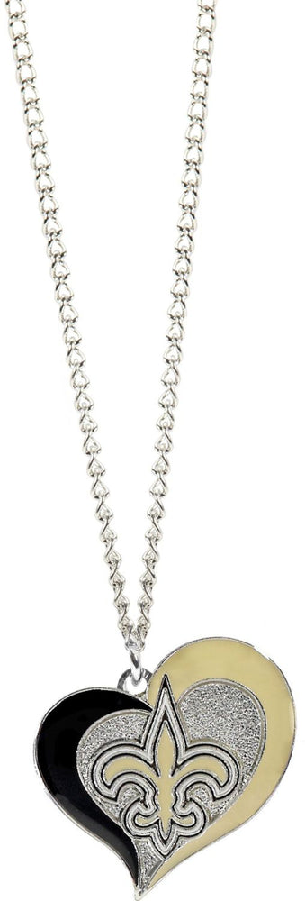 WHOLESALE NEW ORLEANS SAINTS SWIRL HEART NECKLACE
