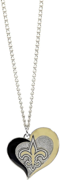 WHOLESALE NEW ORLEANS SAINTS SWIRL HEART NECKLACE