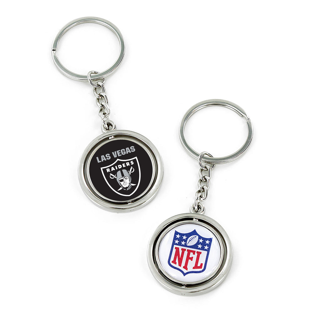 LAS VEGAS RAIDERS  "LV" SPINNING LOGO KEYCHAIN