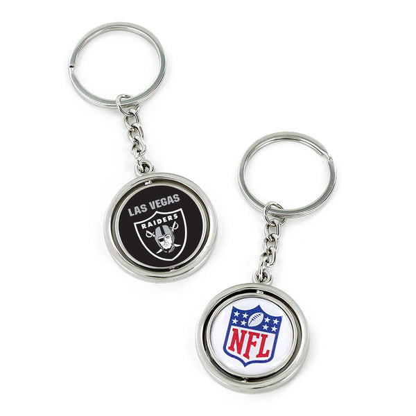 LAS VEGAS RAIDERS  "LV" SPINNING LOGO KEYCHAIN