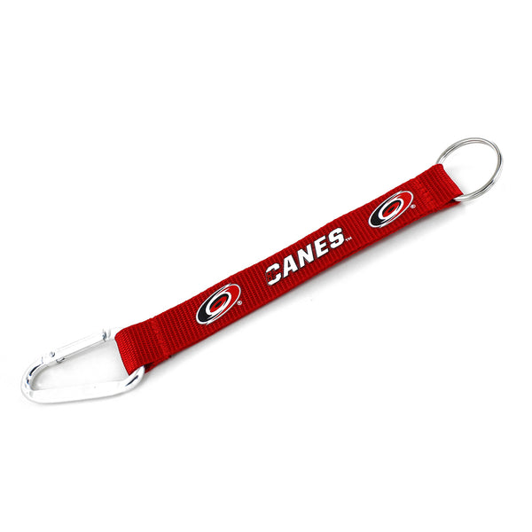 WHOLESALE CAROLINA HURRICANES (RED) CARABINER LANYARD KEYCHAIN