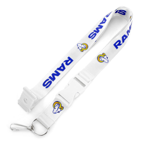 WHOLESALE LOS ANGELES RAMS (WHITE W/WHT BUCKLE) TEAM LANYARD