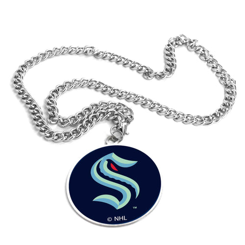 WHOLESALE SEATTLE KRAKEN (SILVER) TEAM EMBLEM NECKLACE