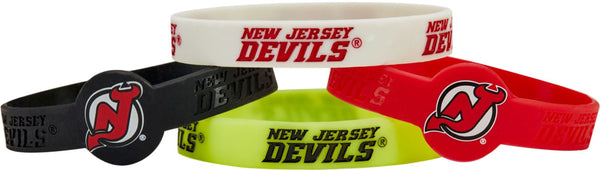 WHOLESALE NEW JERSEY DEVILS SILICONE BRACELET 4-PACK